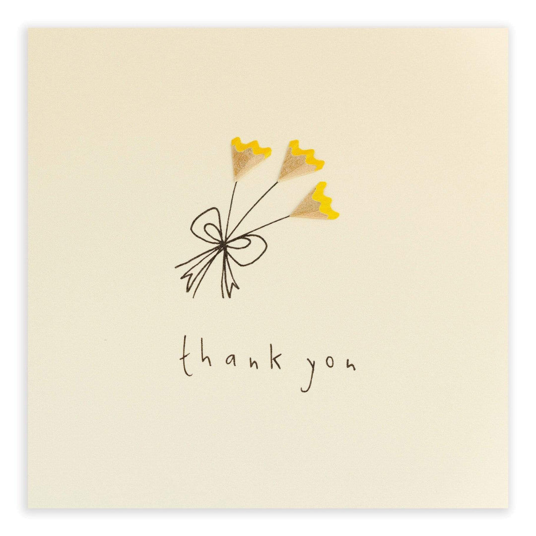 Thank You Flowers Pencil Shavings Card
