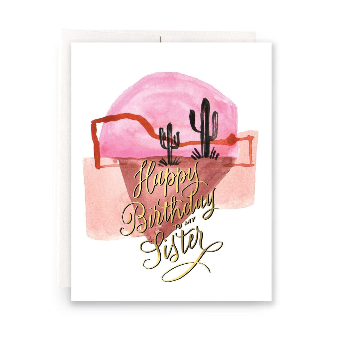 Abstract Cactus Sister Card
