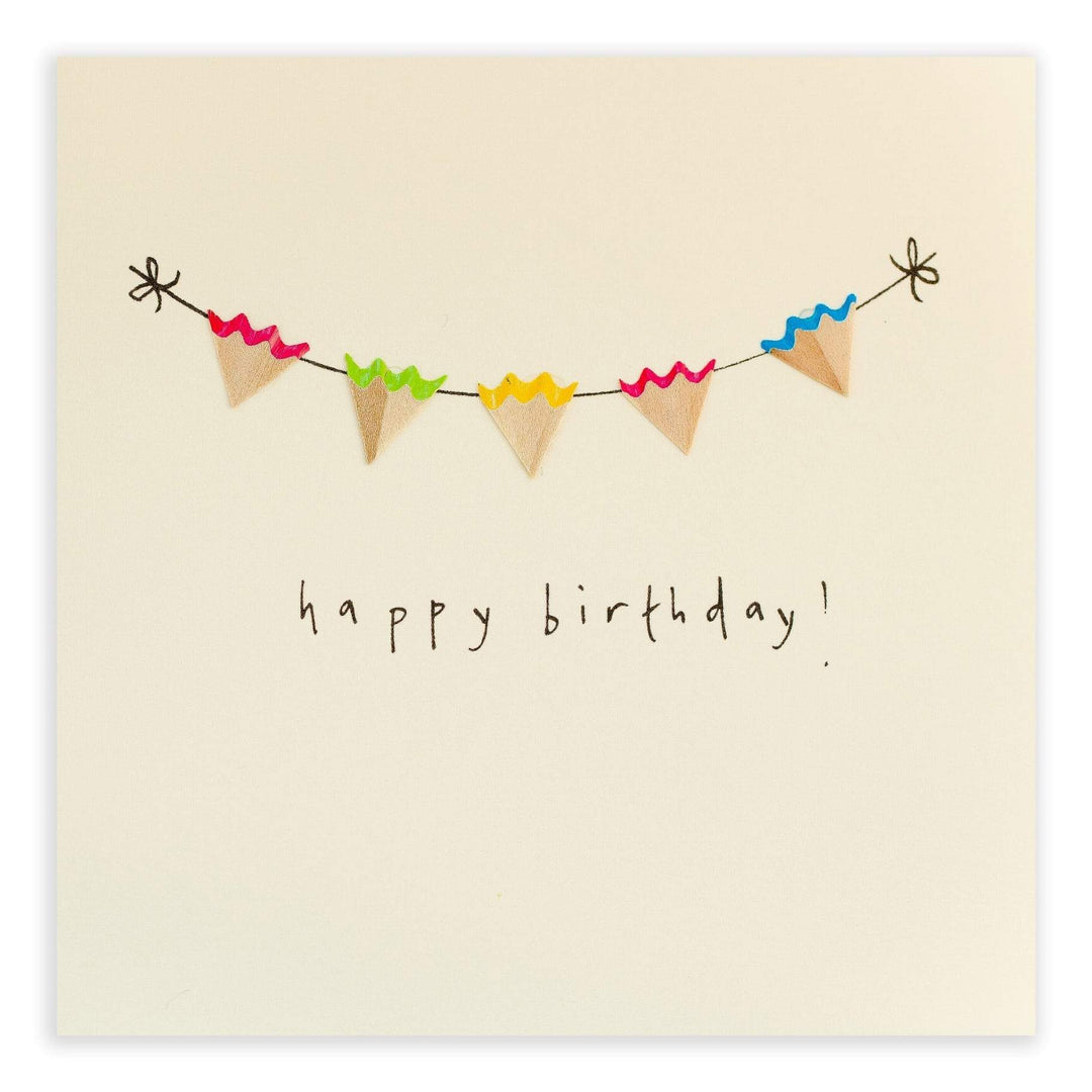 Birthday Bunting Pencil Shavings Card