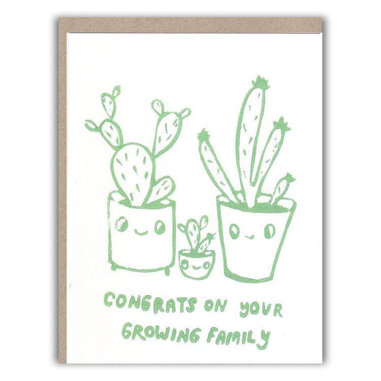 Cactus Family Baby Card