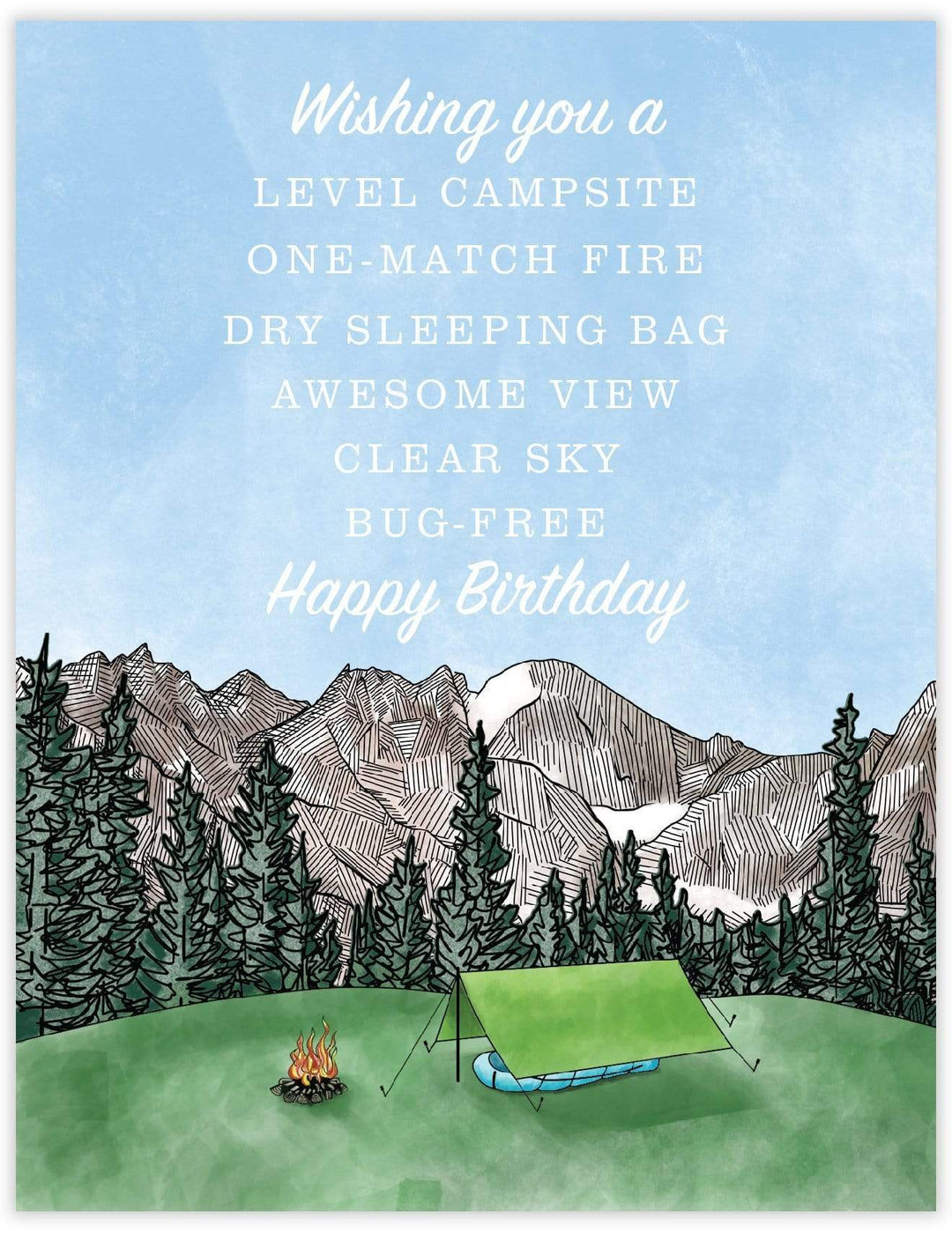 Camping Wish Birthday Card