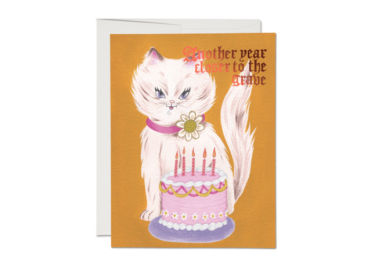 Kitty and Cake Foil Birthday Card