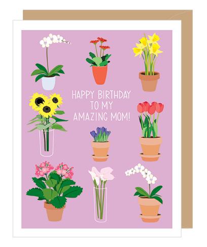 Potted Flower Mom Birthday Card