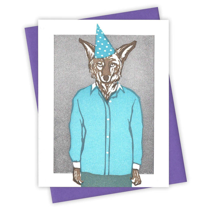 Party Time Coyote Card (Blue)