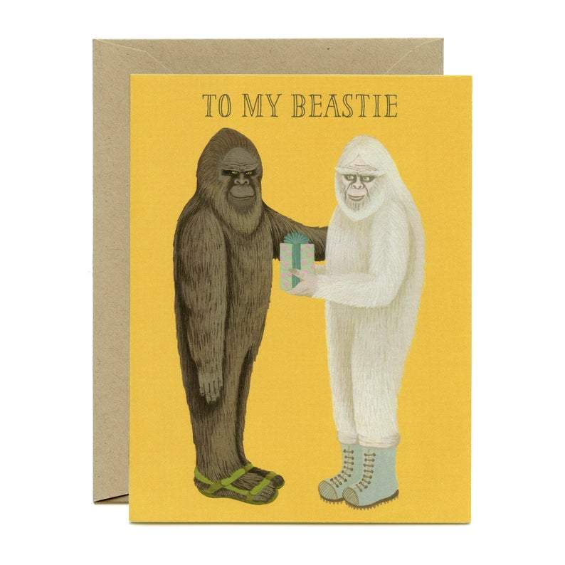 Bigfoot & Yeti Birthday Card - "To My Beastie"
