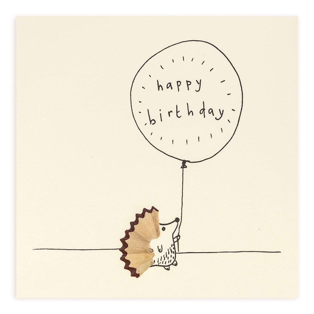 Birthday Hedgehog Pencil Shavings Card