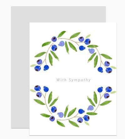 Sympathy Blueberry Wreath Card