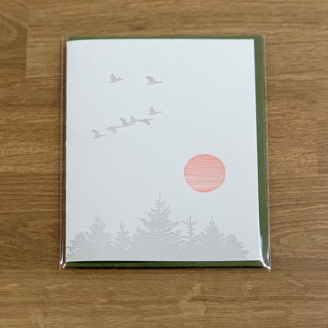 Geese and Sun Card