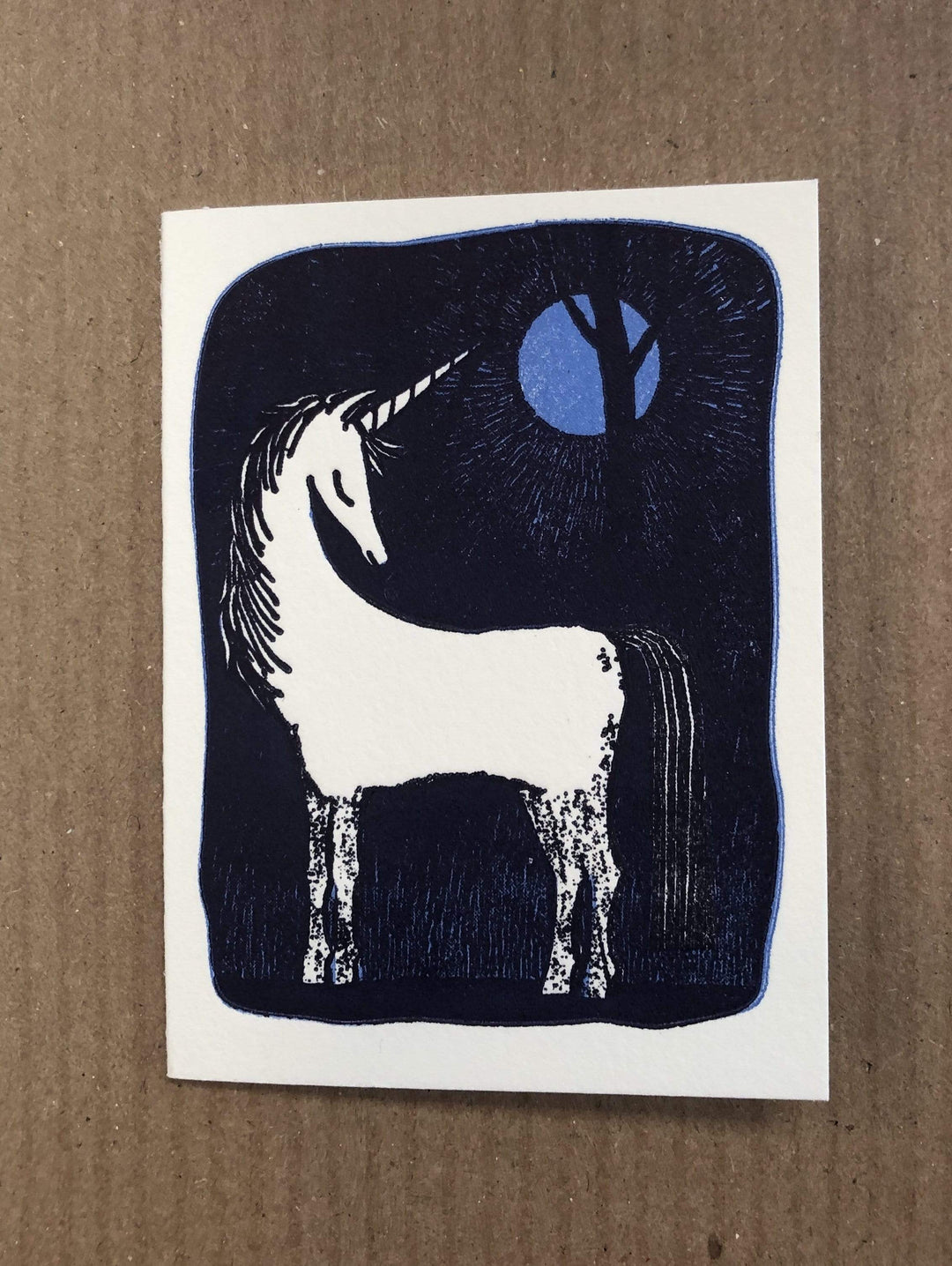 Unicorn in the Moonlight Enclosure Card