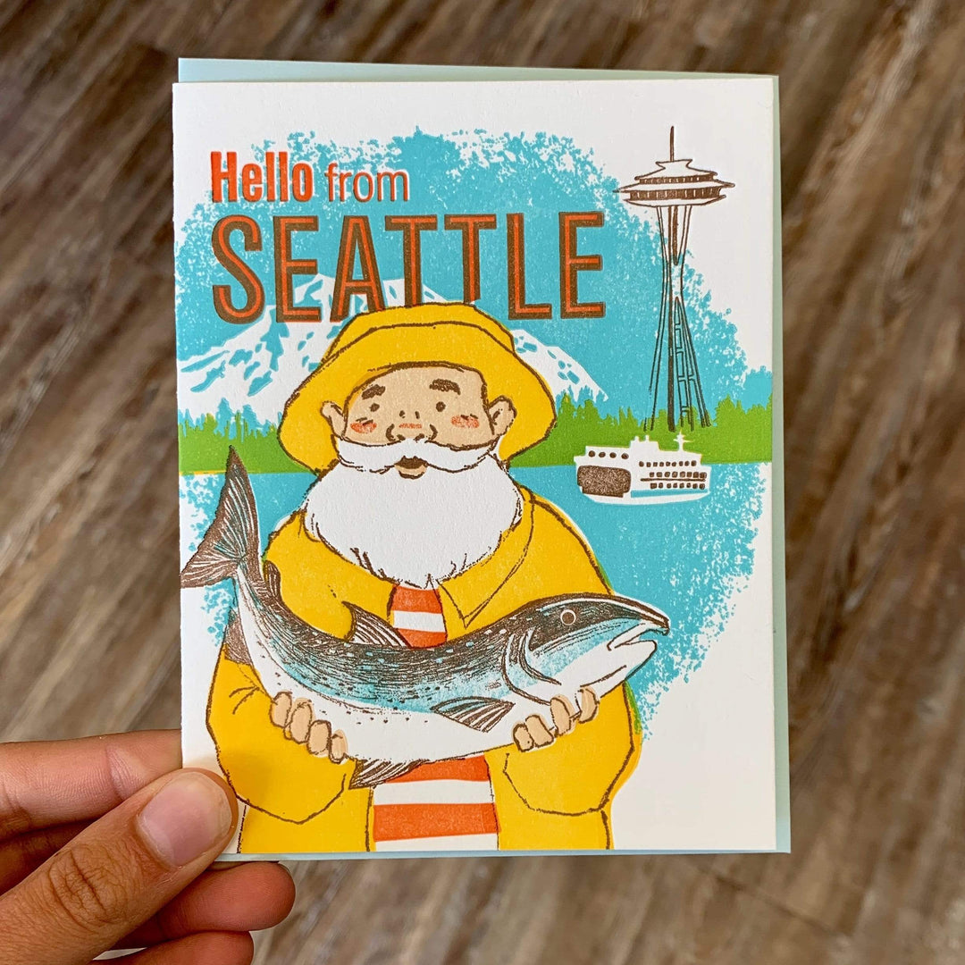 Fisherman "Hello From Seattle" Card