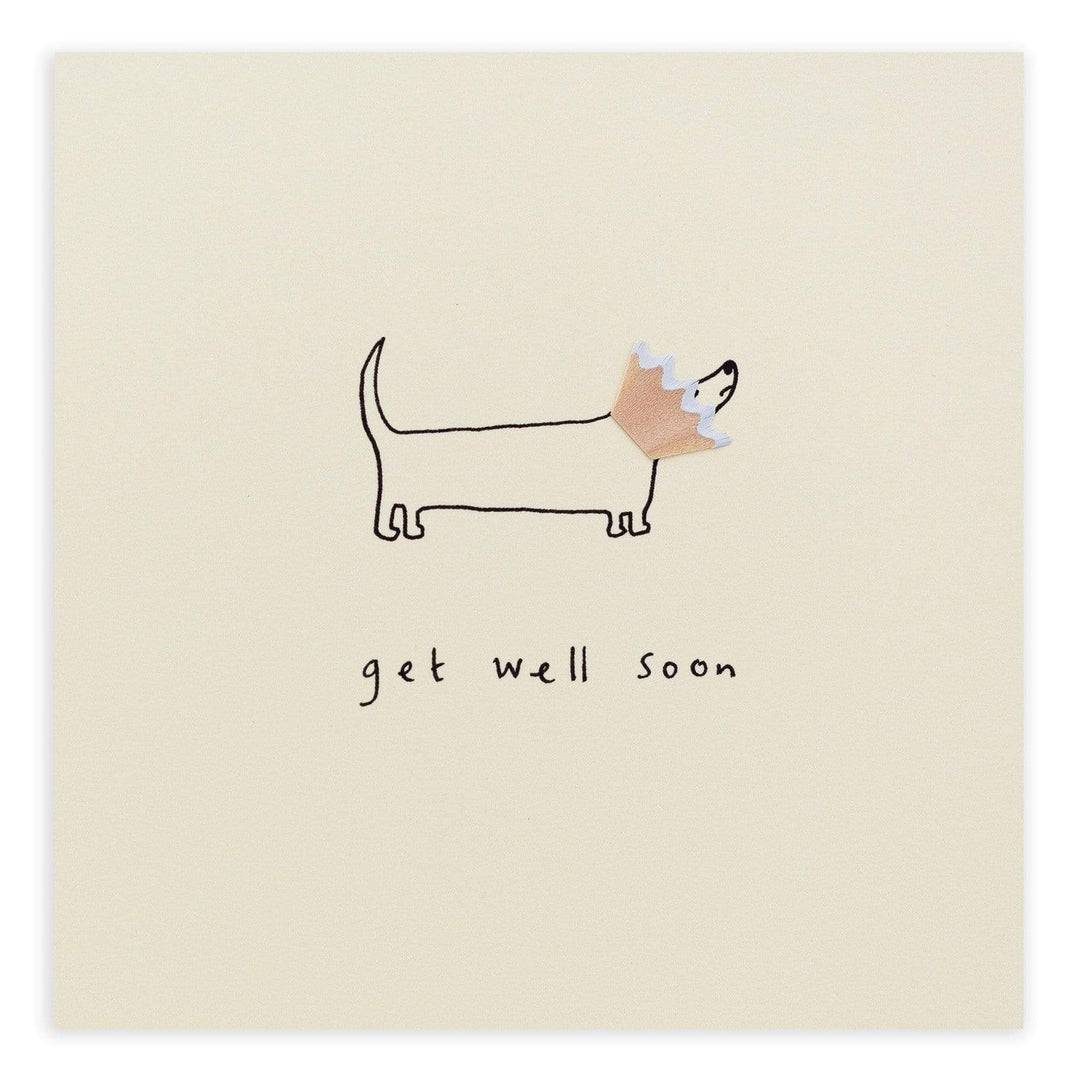 Get Well Dog Cone Pencil Shavings Card