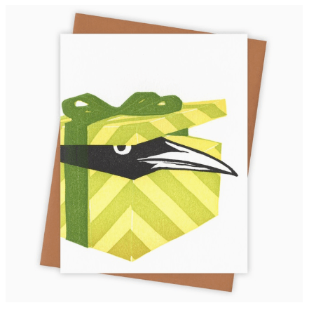 Gift Wrapped Grackle Card