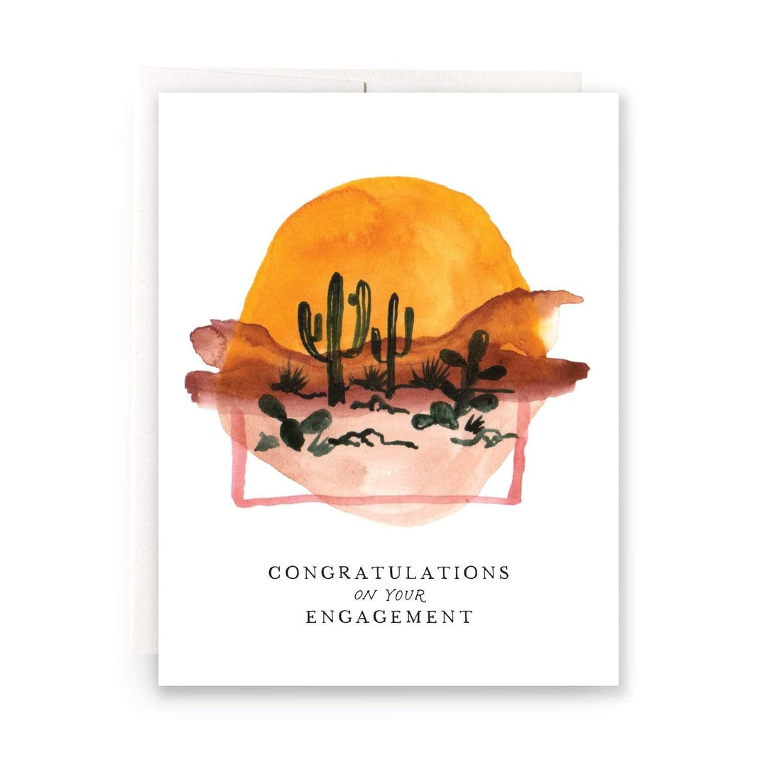 Abstract Cactus Engagement Card