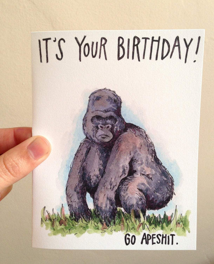 Apeshit Gorilla Birthday Card