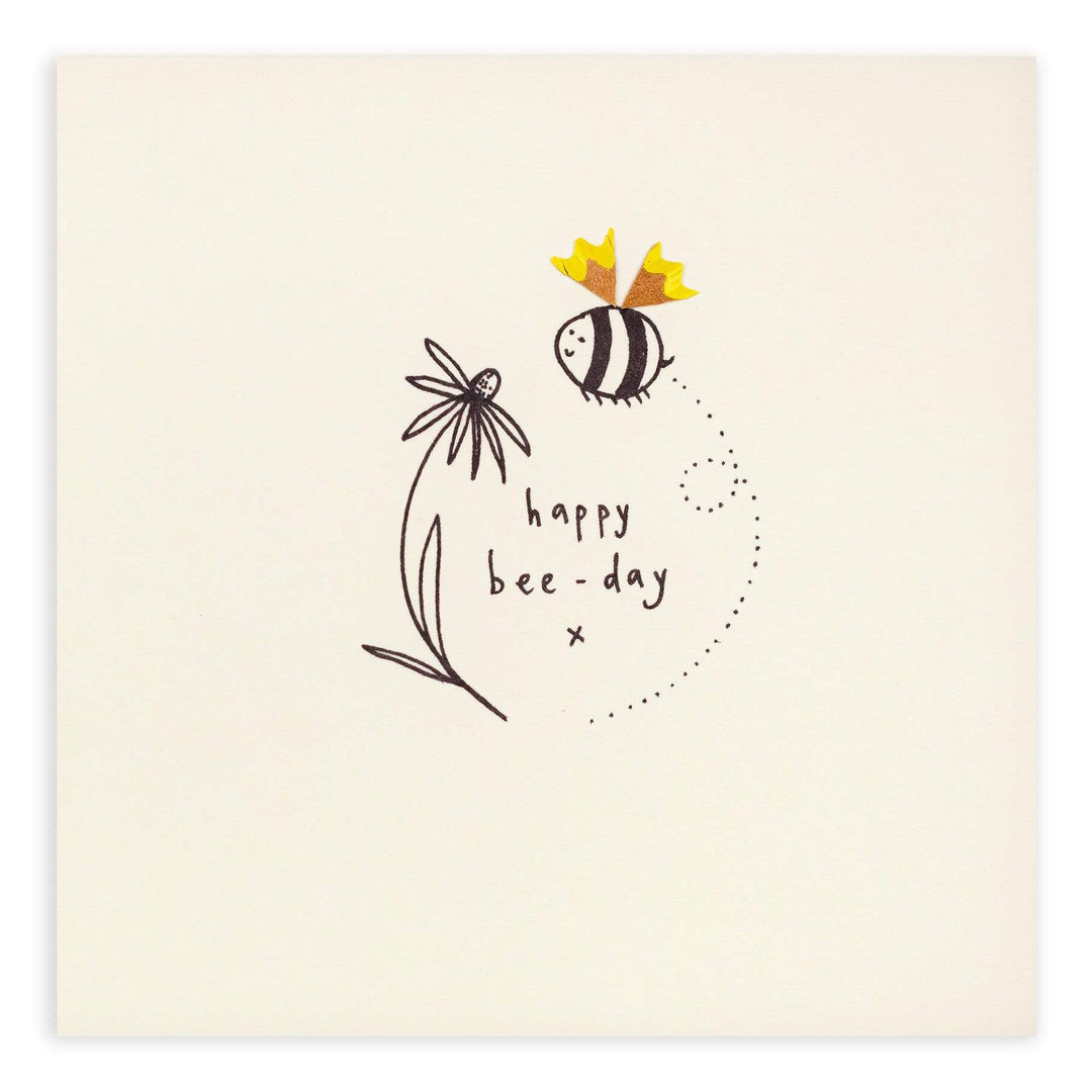 Happy Bee-Day Pencil Shavings Card
