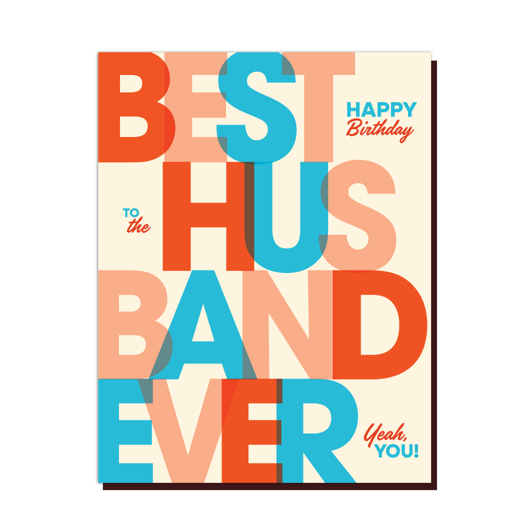 Best Husband Ever Birthday Card - Blue