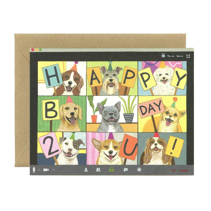 Dog Zoom Birthday Card