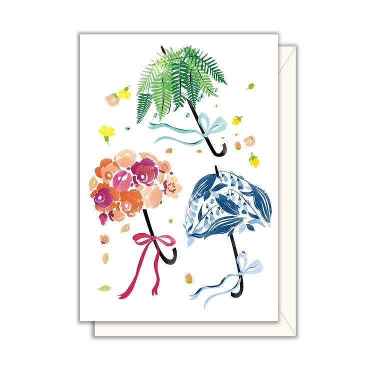 Flowery Umbrella Enclosure Card