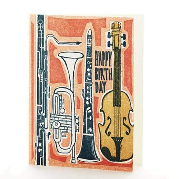 Musical Instruments Happy Birthday Card