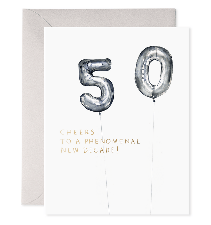 Helium 50 Birthday Card