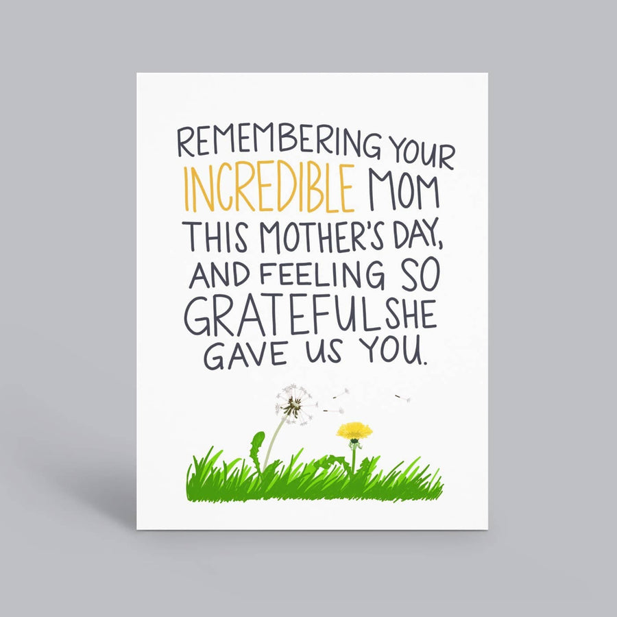 Hey Weegs Card Remembering Your Mom This Mother's Day Card