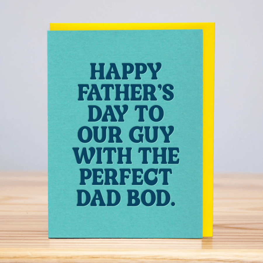 Huckleberry Letterpress Card Father's Day Perfect Dad Bod Card
