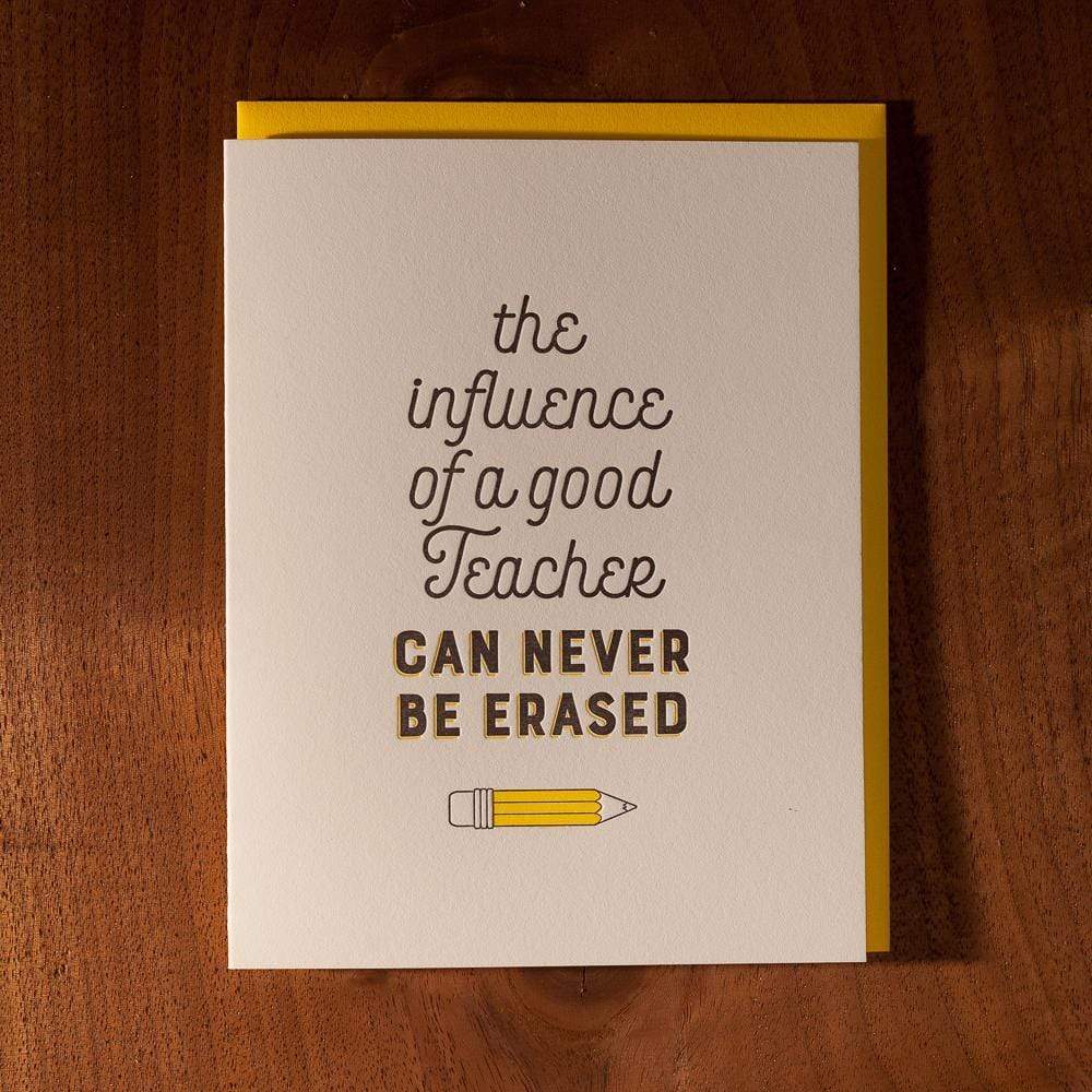 Influence of a Good Teacher Letterpress Card
