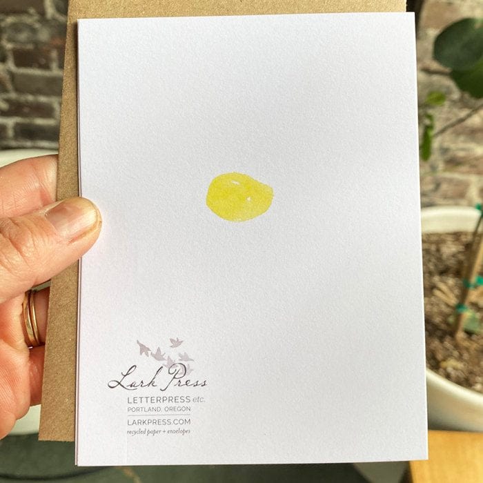 Lark Press Card Yellow and Letterpress Hello Sunshine Card