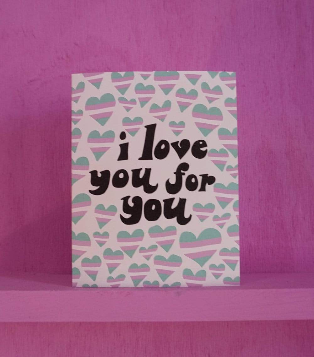 Trans Flag I Love You For You Card