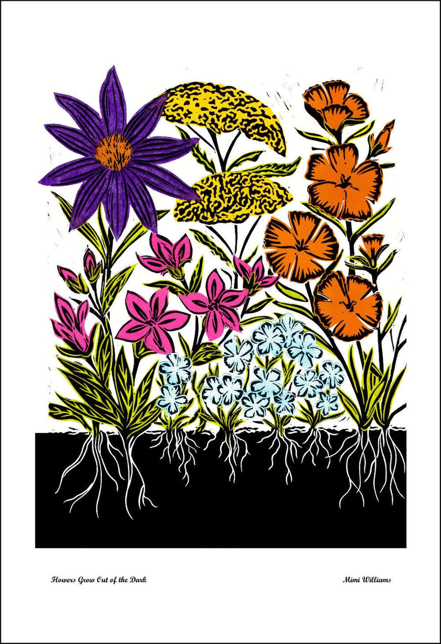 Mimi Williams Card Flowers Grow Out of the Dark Card