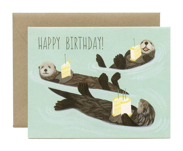 Sea Otters - "Happy Birthday!" Card