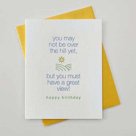 Over the Hill Happy Birthday Letterpress Card