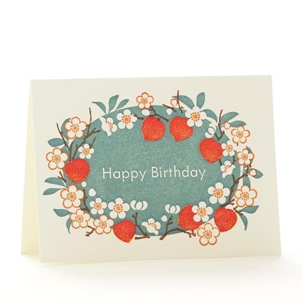 Peach Blossom Happy Birthday Card