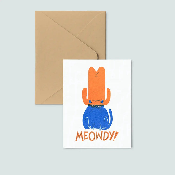 Pier Six Press Card Meowdy Cat Greeting Card