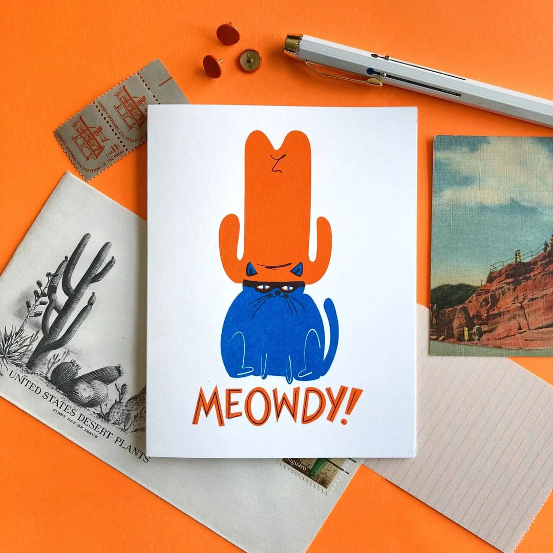 Pier Six Press Card Meowdy Cat Greeting Card