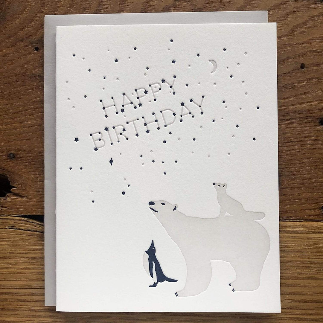 Polar Bear And Friends Birthday Card