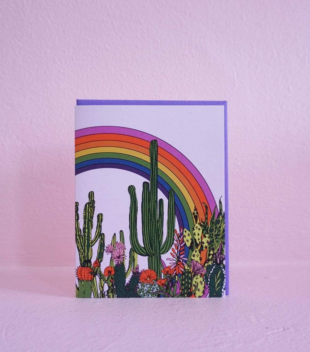 Rainbow Cactus Card
