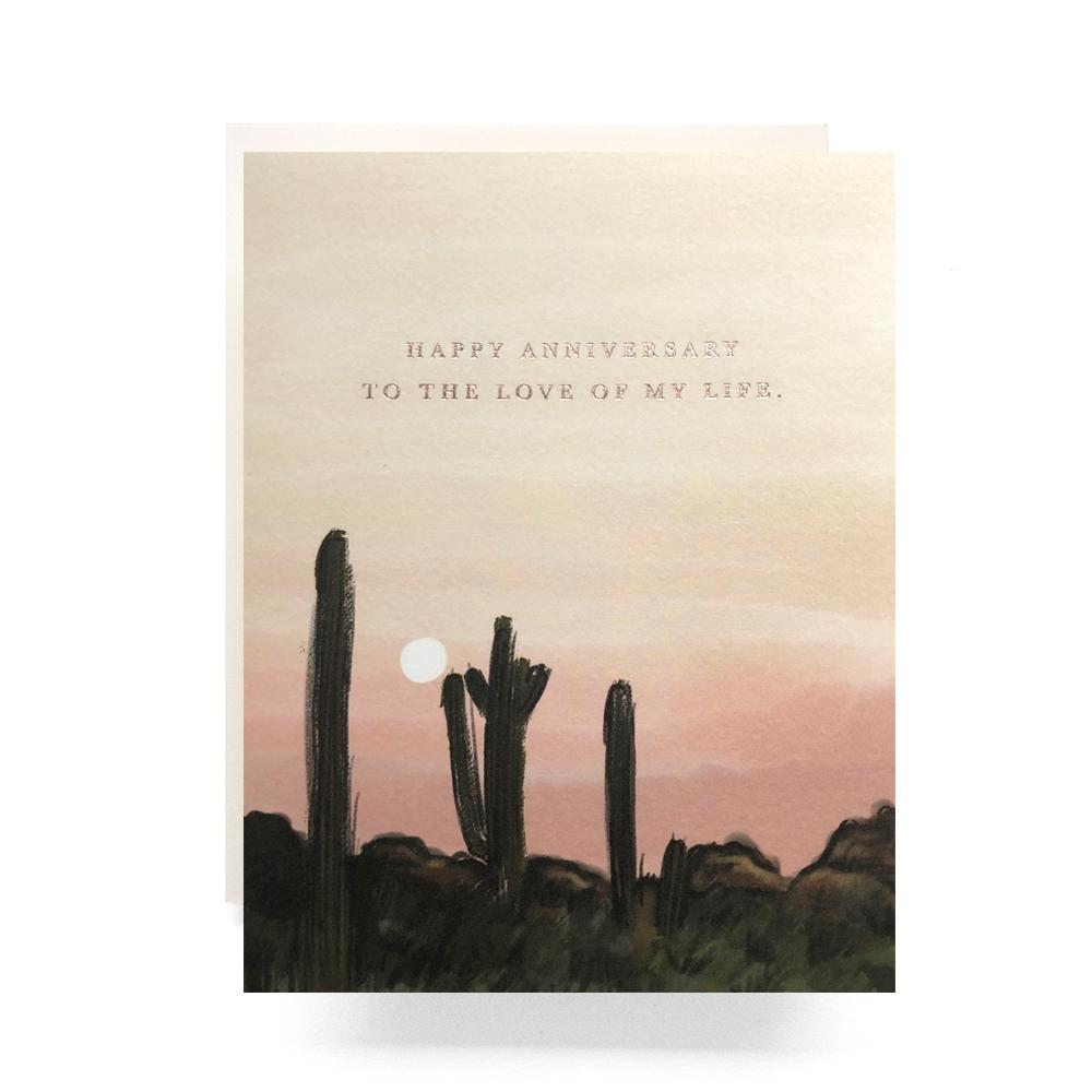 Desert Sunset Anniversary Card