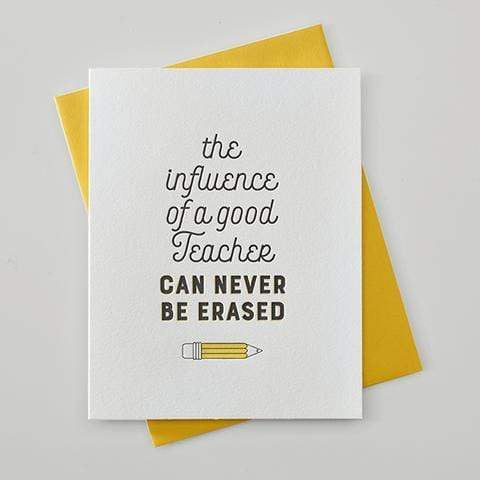 Influence of a Good Teacher Letterpress Card