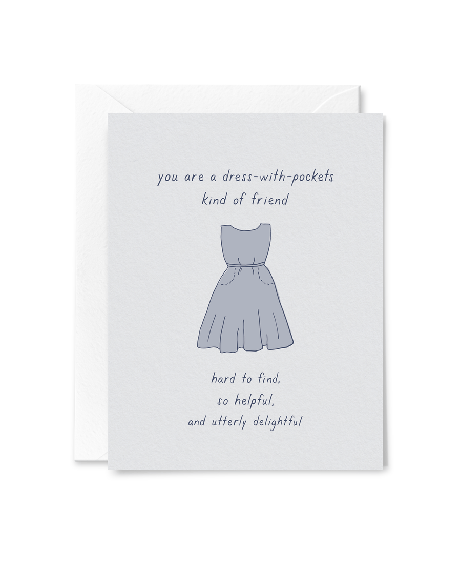 Tiny Hooray Card Dress With Pockets Friend Card